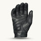 Scorpion EXO women's Gripster leather motorcycle glove with a sleek black design and leather palm and fingers.
