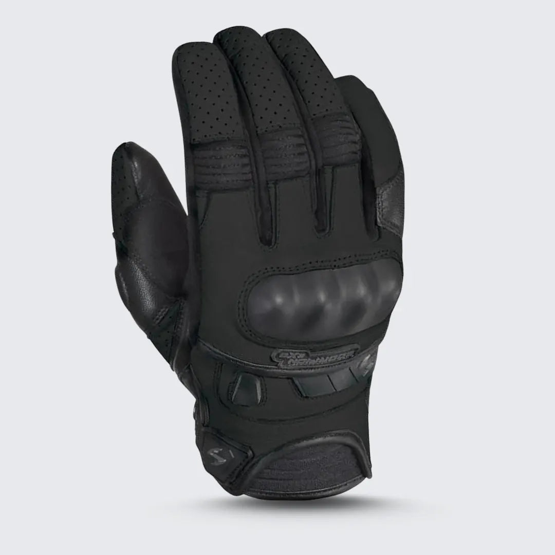 Black Scorpion Women’s Klaw II leather motorcycle gloves displayed on a white background