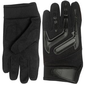 Black textile motorcycle gloves with high-density palm padding for enhanced comfort and protection, designed for men.