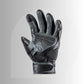 "Front view of sand/grey and black Tour Master Horizon Line Trailbreak glove constructed from supple goatskin with touchscreen-compatible index and thumb."