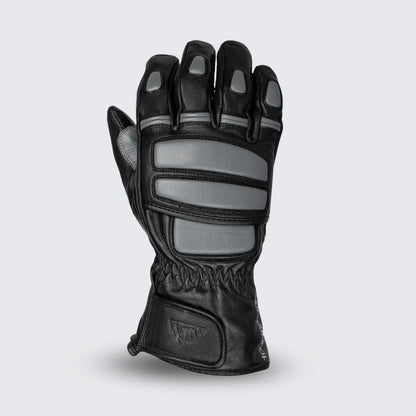 Tour Master women’s midweight motorcycle gloves black an grey — genuine goat leather with 100 g insulation, waterproof membrane, and touchscreen fingertips