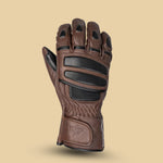 Tour Master women’s midweight gloves brown close-up of 90% stretch spandex accordion panels for comfort and flexibility