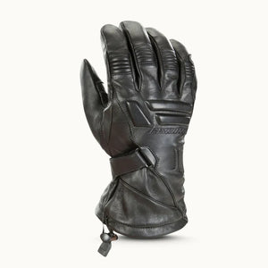 Black Joe Rocket Windchill Men's Leather Motorcycle Gloves with knuckle protection for cold weather riding