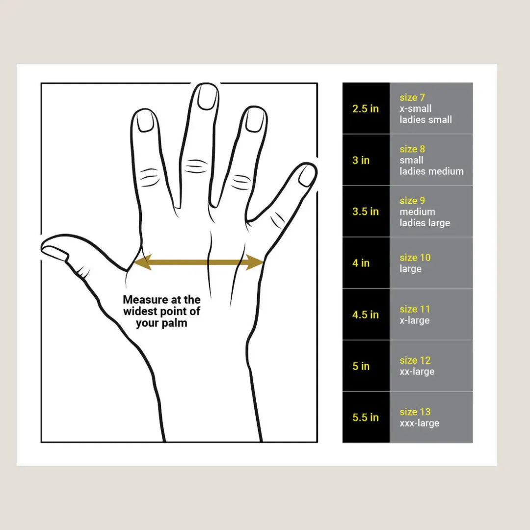 Cortech Women's Aero-Flo 2.0 motorcycle gloves size chart for perfect fit