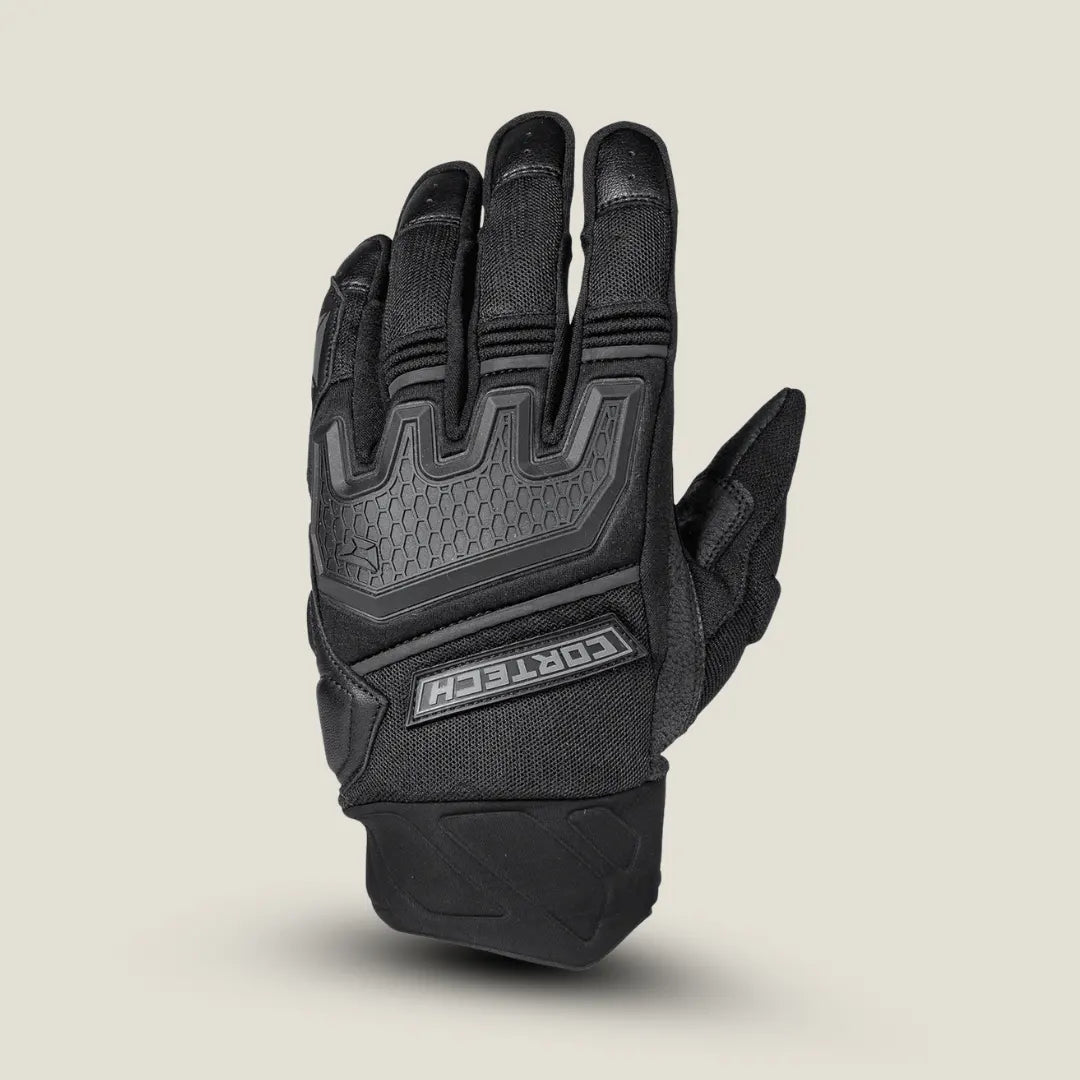 Women's Aero-Flo 2.0 Cortech motorcycle gloves back view light grey black with reinforced wrist design"