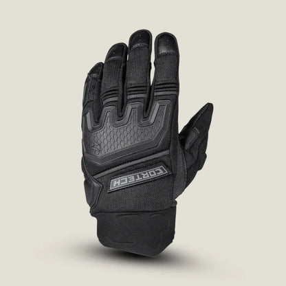 Women's Aero-Flo 2.0 Cortech motorcycle gloves back view light grey black with reinforced wrist design"