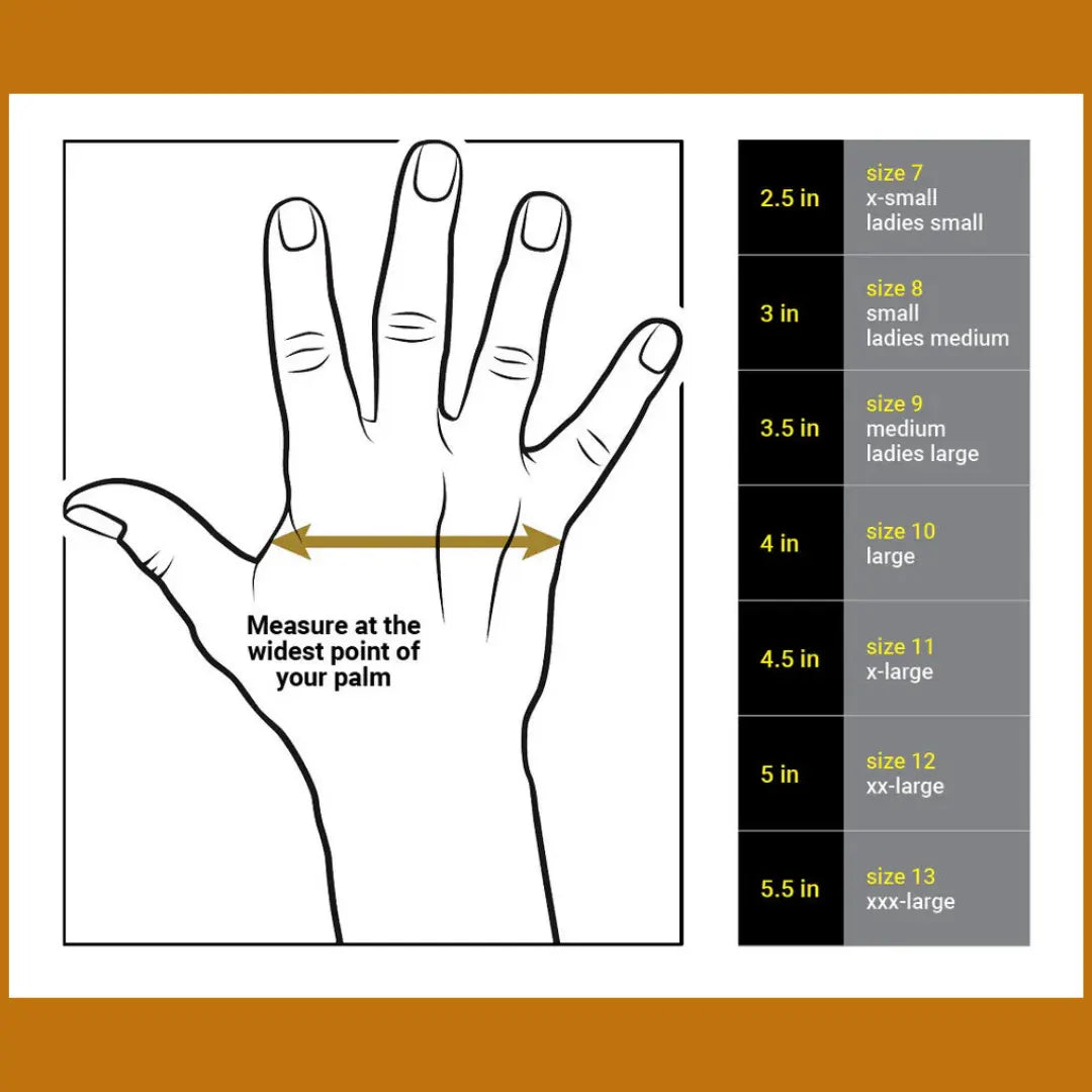 Women's Hyper-Flo 2.0 Cortech Gloves Size Chart – detailed size guide for perfect fit.