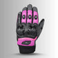 Women's Hyper-Flo 2.0 Cortech Gloves Back View Pink Grey Black – stylish protective design for female riders.