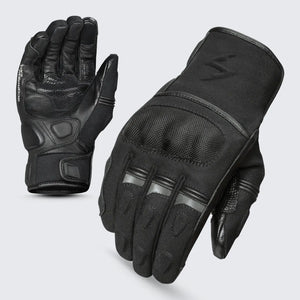 Scorpion EXO Tempest short cold weather motorcycle riding gloves for men – black waterproof gloves with thermal insulation and knuckle protection.